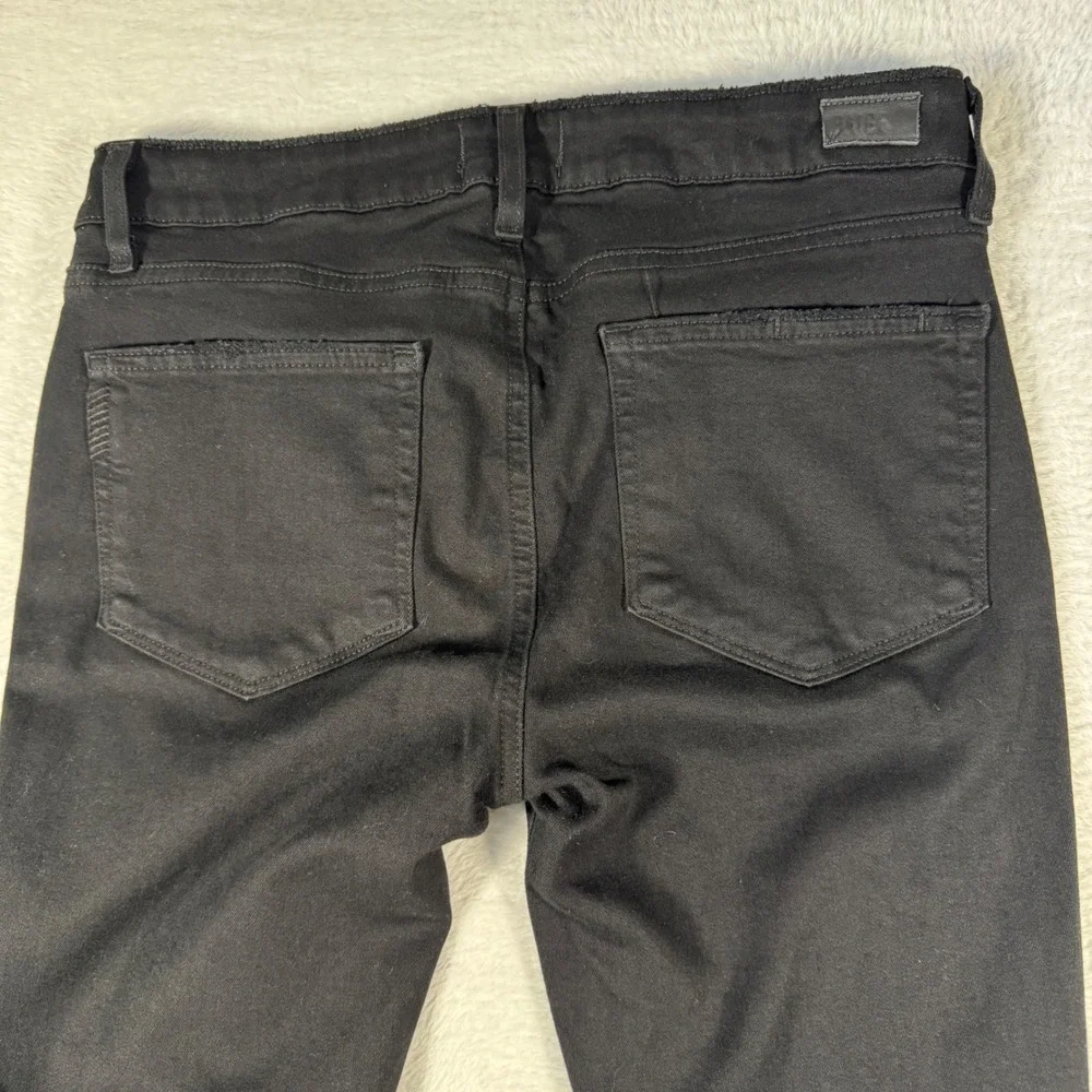 Paige Verdugo Crop Jeans Womens 30 Black Distressed‎ Skinny Ripped Raw Hem USA